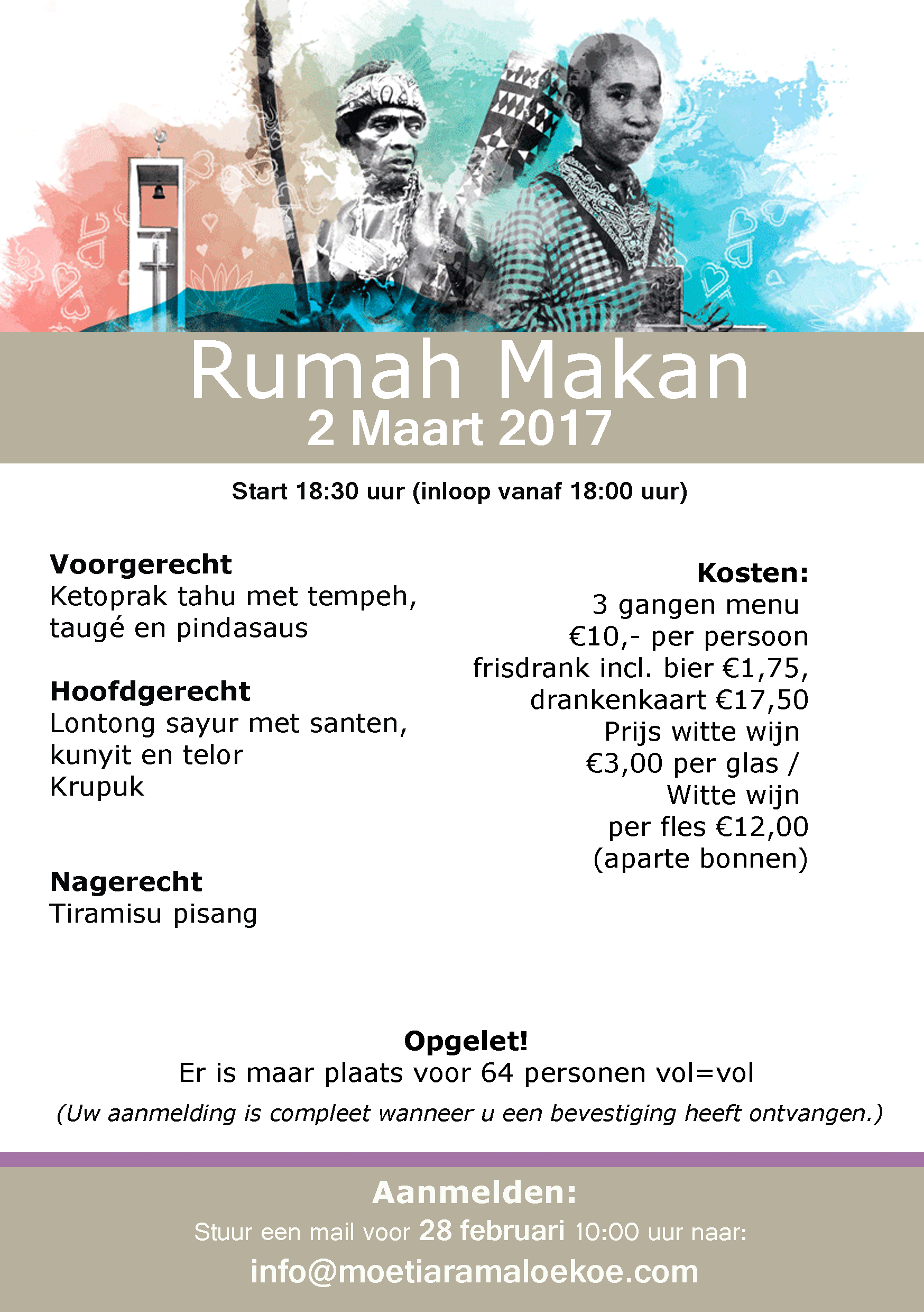 Menu Rumah Makan 2 maart 2017